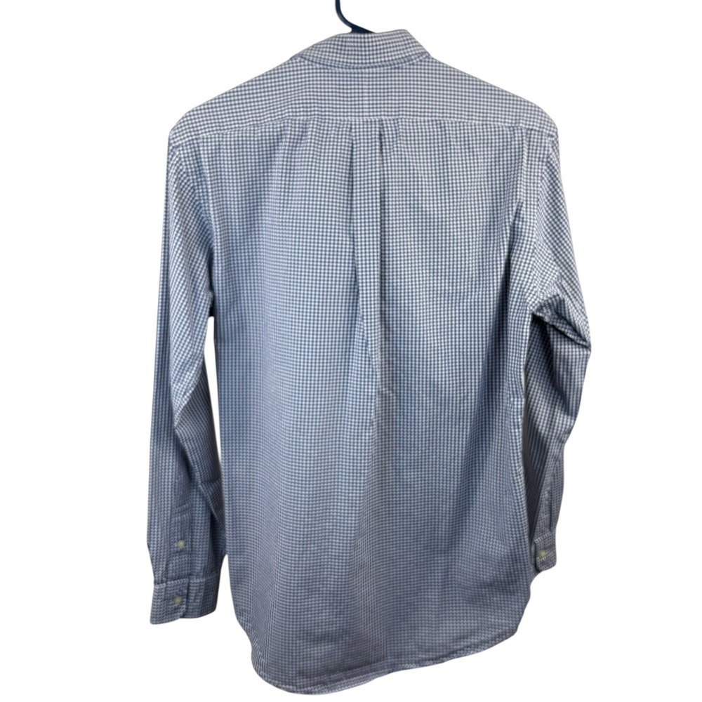 Ralph Lauren Custom Fit Gingham Button Down Shirt Mens Size Medium Blue‎ White - Picture 2 of 6